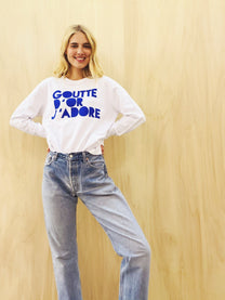 Sweatshirt Goutte d&#39;Or J&#39;adore - Blanc - Sakina M&#39;sa